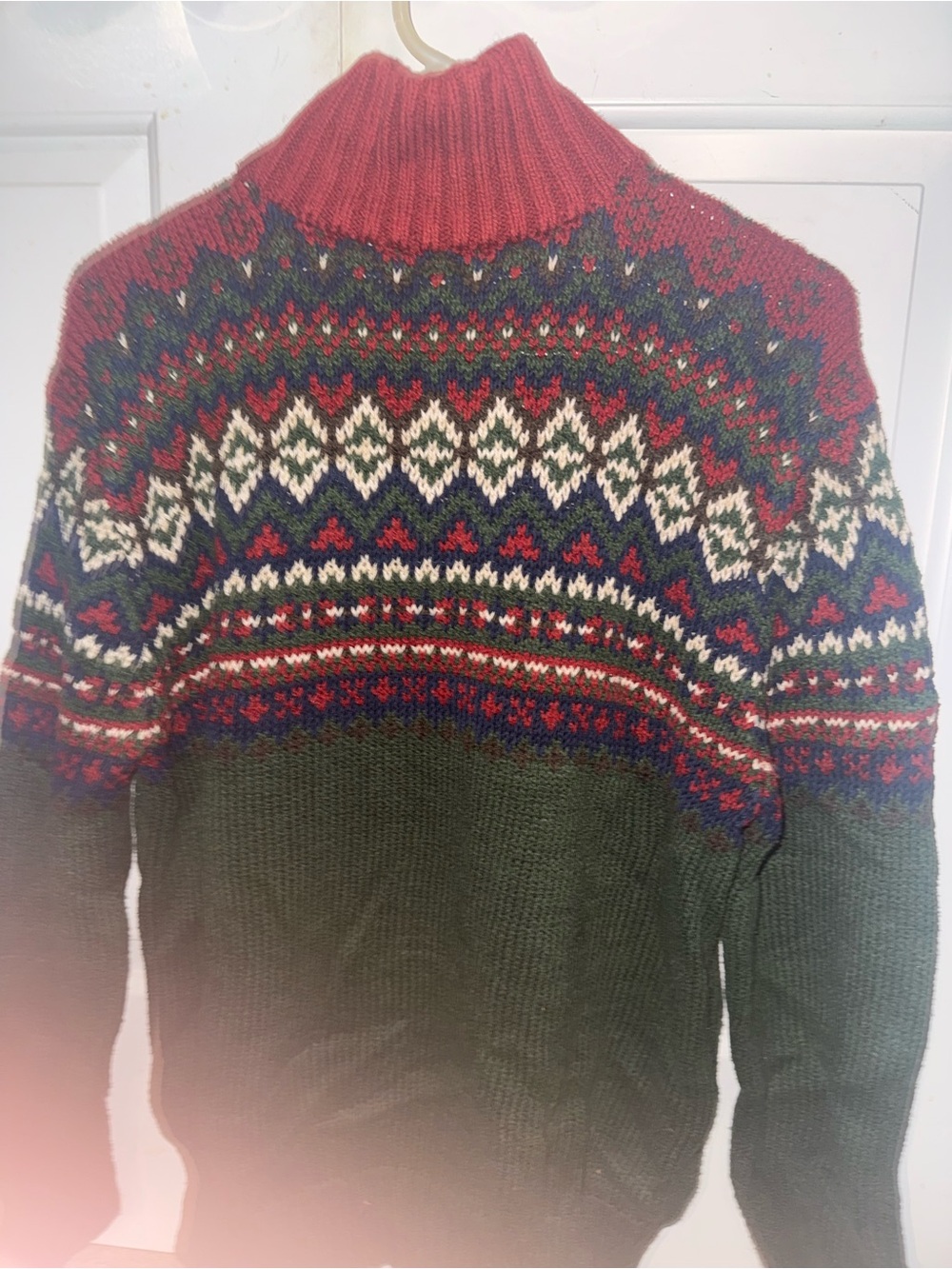 Polo Ralph Lauren Men's Fair Isle Knit Pullover Sweater - Green/Red Multicolor - Picture 4 of 6